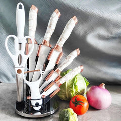 9in1 Marble Pattern Knife Set